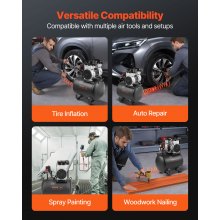 VEVOR Compresor Aire Compacto Portátil sin Aceite 40 L 90 PSI 720 x 390 x 710 mm
