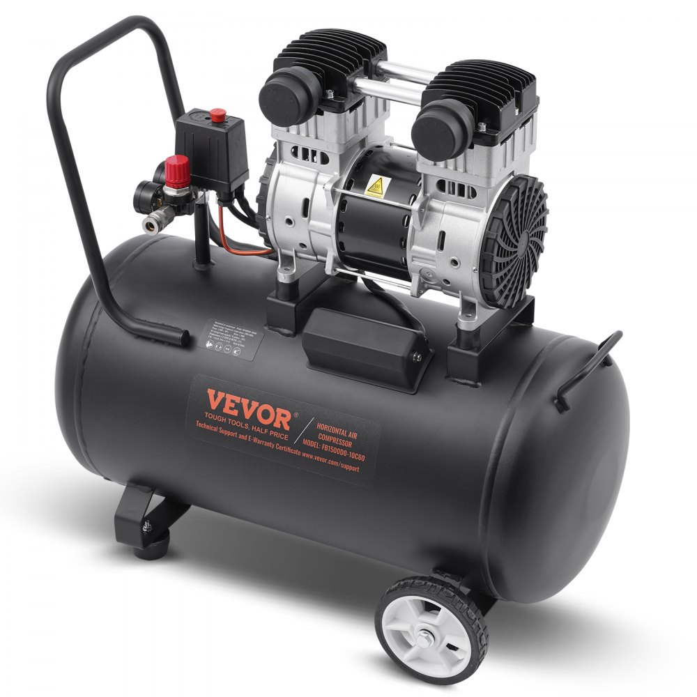 VEVOR Compresor Aire Compacto Portátil sin Aceite 60 L 90 PSI 720 x 390 x 710 mm