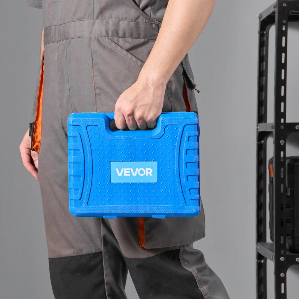 VEVOR Juego de Extractores Multifuncional de Rodamientos 21 en 1 para Rodamientos Internos y Externos, Fácil de Usar, 3 Mordazas, con Estuche Portátil Resistente, 270 x 215 x 60 mm, Azul y Negro