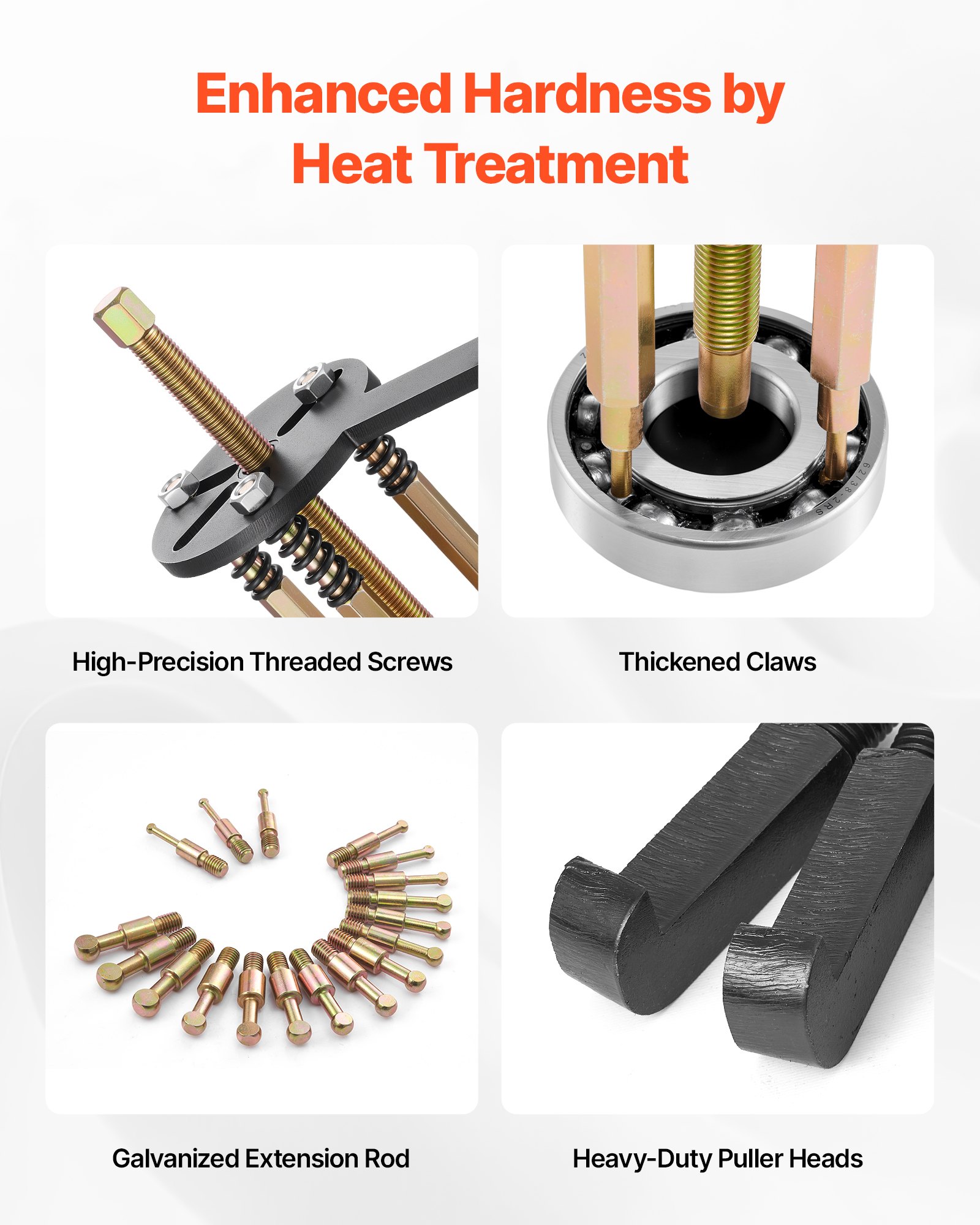 VEVOR Juego de Extractores Multifuncional de Rodamientos 36 en 1 para Rodamientos Internos y Externos, con Estuche Portátil Resistente y Resorte y un Vaso de 17 mm, 400 x 255 x 55 mm, Marrón