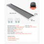 VEVOR Protector de Canalón de 152,4 mm x 36,58 m, Rejilla para Canalón de Acero con Malla Microperforada, Cubierta Antihojas con Drenaje para Tejados Residuos Agujas de Pino, 40 Unidades, Color Negro
