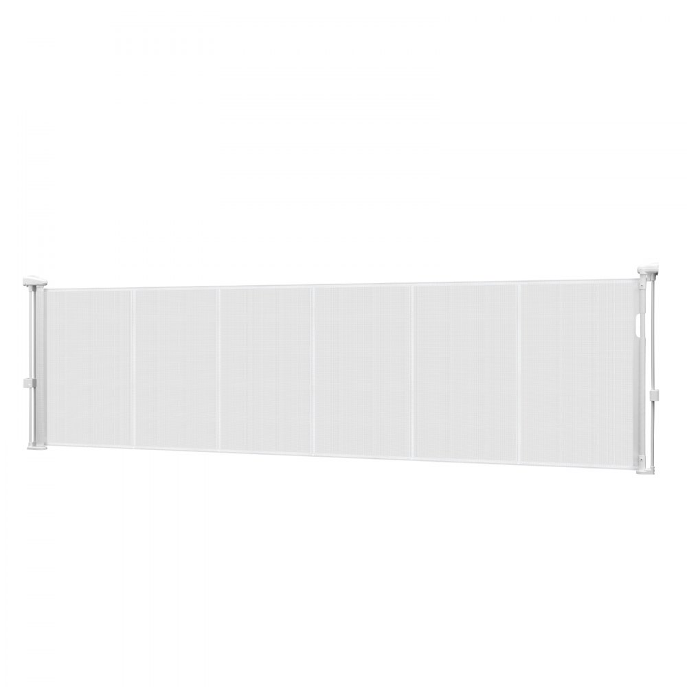 VEVOR Puerta Retráctil hasta 280 cm Alto de 87 cm Barrera de Seguridad Extensible Fácil de Instalar Panel de Malla Transpirable para Escaleras Interiores, Puertas, Pasillos, Salas de Juegos, Blanco