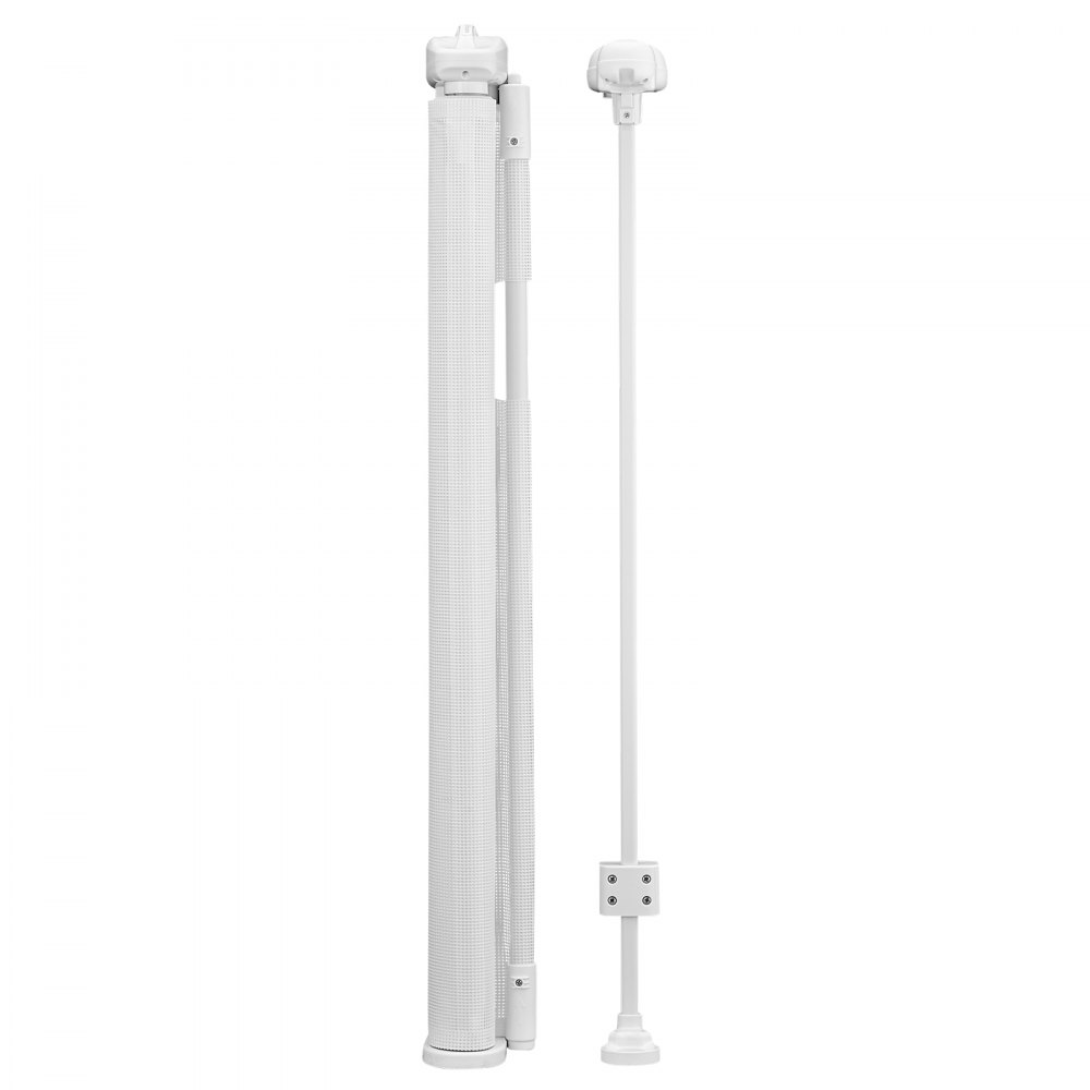 VEVOR Puerta Retráctil hasta 280 cm Alto de 87 cm Barrera de Seguridad Extensible Fácil de Instalar Panel de Malla Transpirable para Escaleras Interiores, Puertas, Pasillos, Salas de Juegos, Blanco