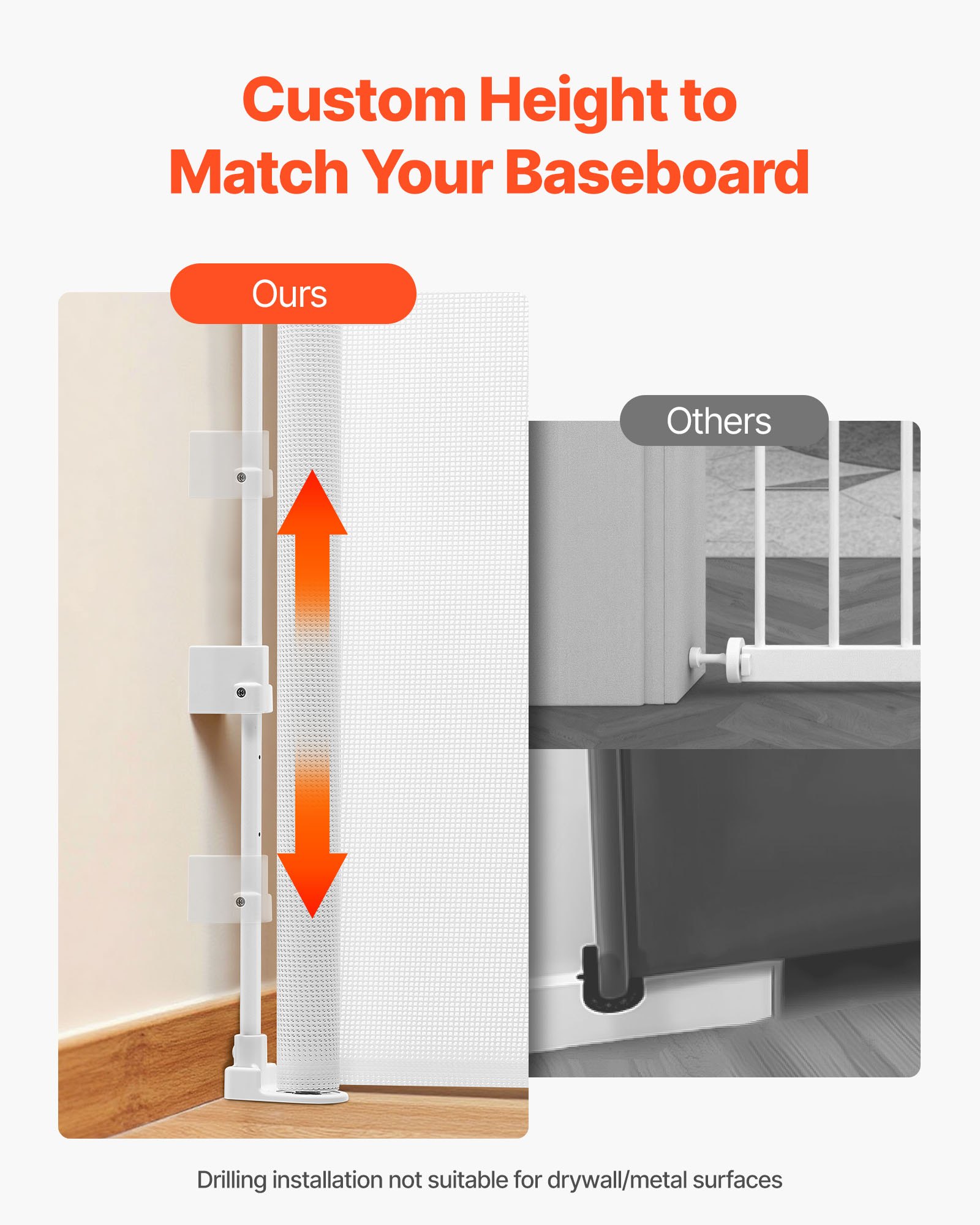 VEVOR Puerta Retráctil 158 x 87 cm, Barrera de Seguridad para Perros con Cierre, Puerta de Malla Permite el Paso sin Tropiezos, para Escaleras Interiores, Puertas, Pasillos, Salas de Juegos, Blanco