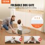 VEVOR Barrera de Seguridad Extensible hasta 195 cm Puerta Mágica para Perros Alto de 87 cm Puerta Retráctil para Bebés Abrir con Una Mano Vallas de Malla para Niños Perros Pasillo Escaleras, Blanco