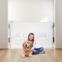 VEVOR Puerta Retráctil 1980x870 mm, Barrera de Seguridad para Perros con Cierre, Puerta de Malla Permite el Paso sin Tropiezos, para Escaleras Interiores, Puertas, Pasillos, Salas de Juegos, Blanco