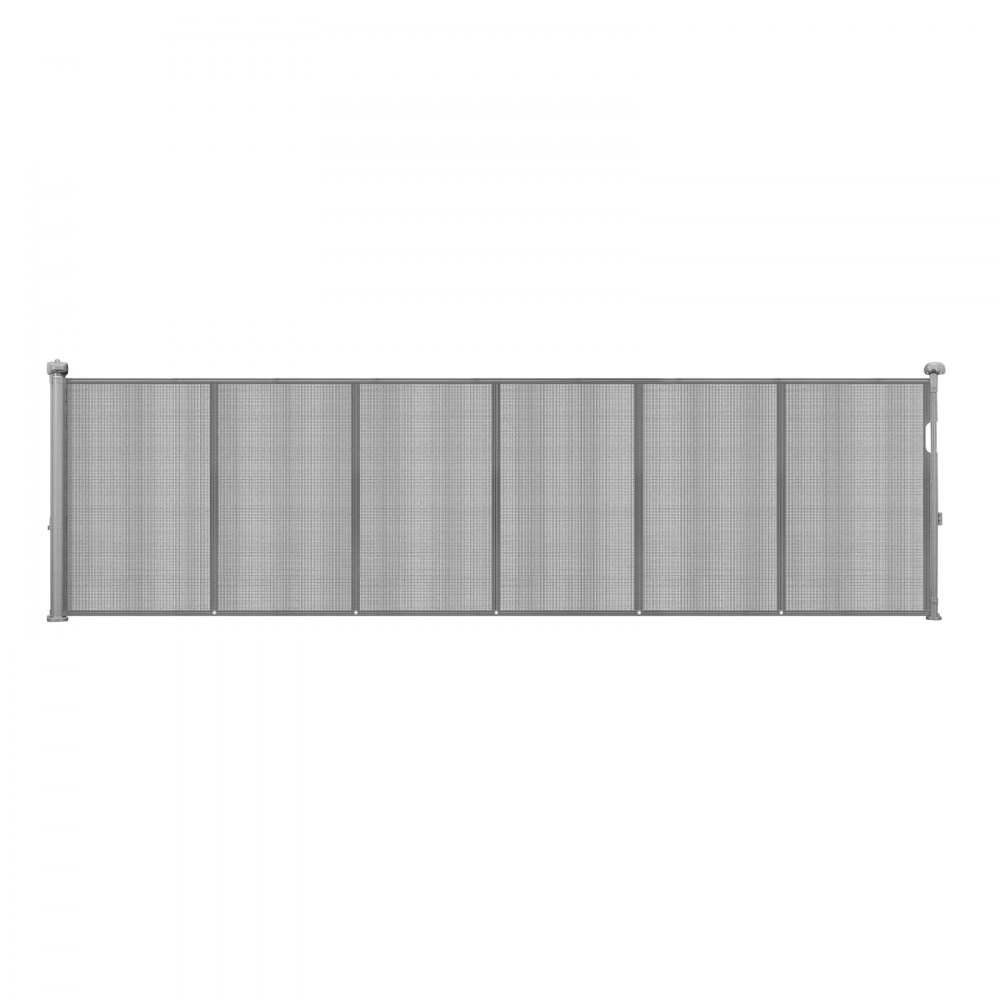 VEVOR Puerta Retráctil hasta 280 cm Alto de 87 cm Barrera de Seguridad Extensible Fácil de Instalar Panel de Malla Transpirable para Escaleras Interiores, Puertas, Pasillos, Salas de Juegos, Gris