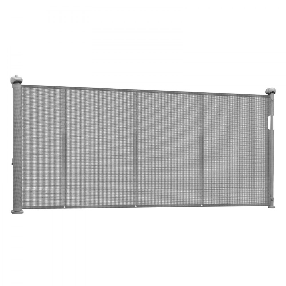 VEVOR Puerta Retráctil hasta 280 cm Alto de 87 cm Barrera de Seguridad Extensible Fácil de Instalar Panel de Malla Transpirable para Escaleras Interiores, Puertas, Pasillos, Salas de Juegos, Gris
