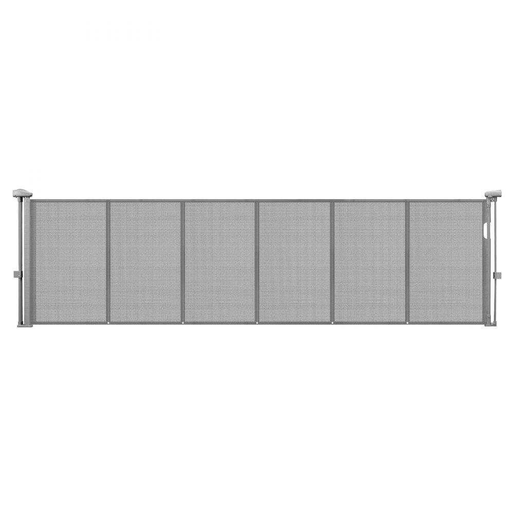 VEVOR Puerta Retráctil hasta 280 cm Alto de 87 cm Barrera de Seguridad Extensible Fácil de Instalar Panel de Malla Transpirable para Escaleras Interiores, Puertas, Pasillos, Salas de Juegos, Gris