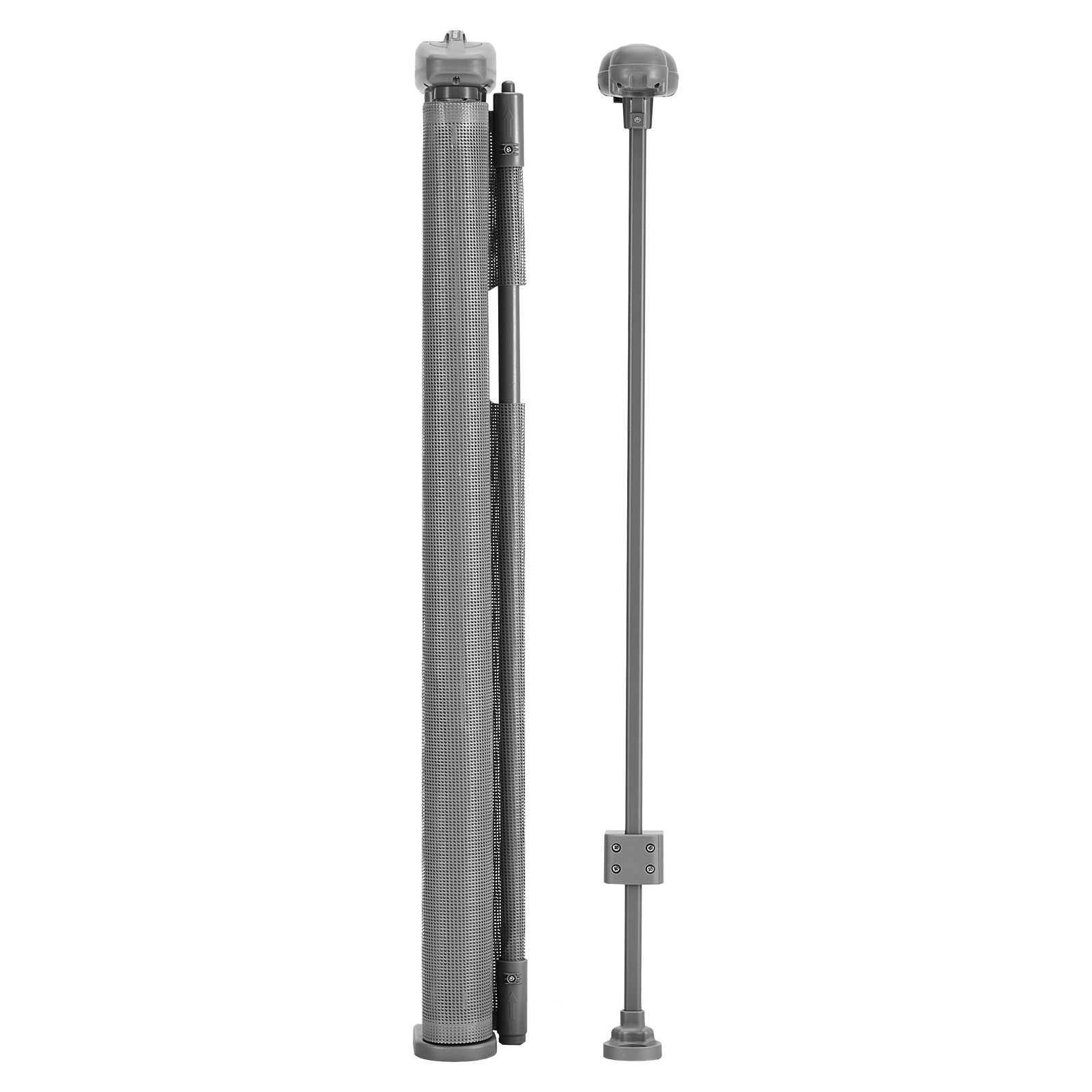 VEVOR Puerta Retráctil hasta 280 cm Alto de 87 cm Barrera de Seguridad Extensible Fácil de Instalar Panel de Malla Transpirable para Escaleras Interiores, Puertas, Pasillos, Salas de Juegos, Gris