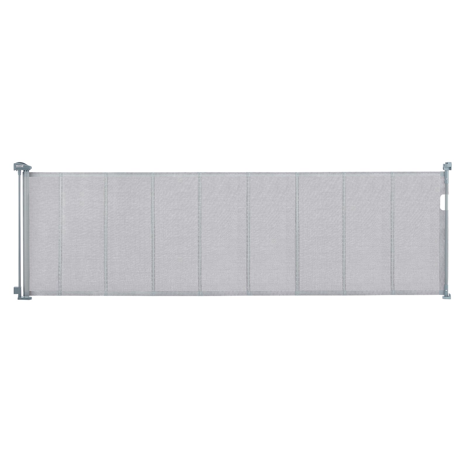 VEVOR Barrera de Seguridad Extensible hasta 295 cm Puerta Mágica para Perros Alto de 87 cm Puerta Retráctil para Bebés Abrir con Una Mano Vallas de Malla para Niños Perros Pasillo Escaleras, Gris