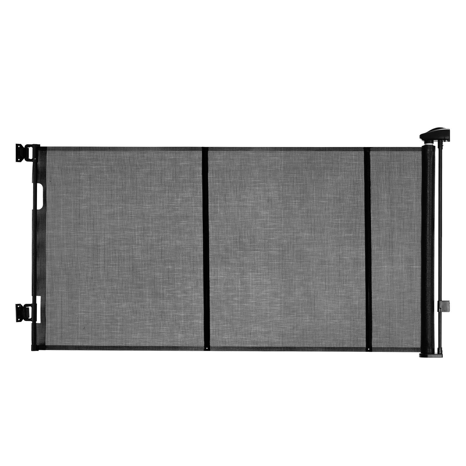 VEVOR Puerta Retráctil 3250x790 mm, Barrera de Seguridad para Perros, Puerta de Malla Transpirable Permite el Paso sin Tropiezos, para Escaleras Interiores, Puertas, Pasillos, Salas de Juegos, Negro