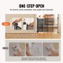 VEVOR Barrera de Seguridad Extensible hasta 153 cm Puerta Mágica para Perros Alto de 87 cm Puerta Retráctil para Bebés Abrir con Una Mano Vallas de Malla para Niños Perros Pasillo Escaleras, Negro