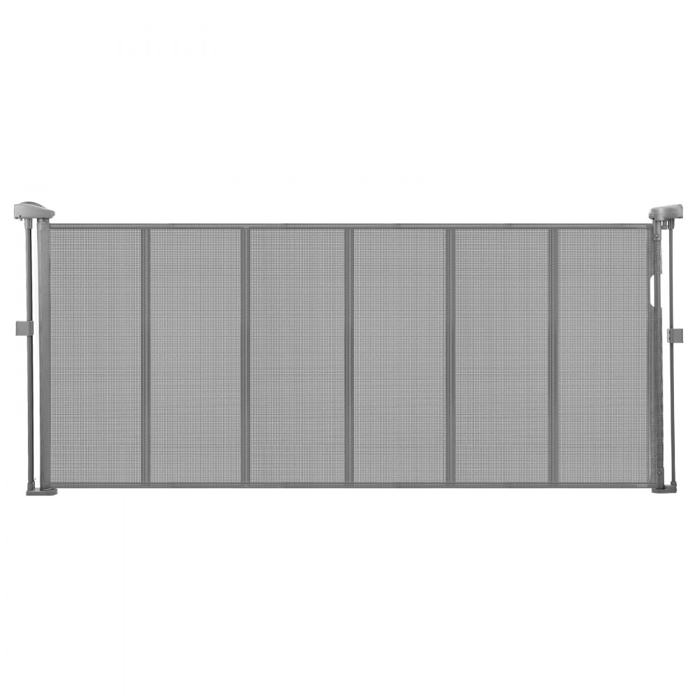 VEVOR Puerta Retráctil hasta 180 cm Alto de 87 cm Barrera de Seguridad Extensible Fácil de Instalar Panel de Malla Transpirable para Escaleras Interiores, Puertas, Pasillos, Salas de Juegos, Gris