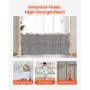 VEVOR Puerta Retráctil 180 x 87 cm Barrera de Seguridad para Mascotas, Gris