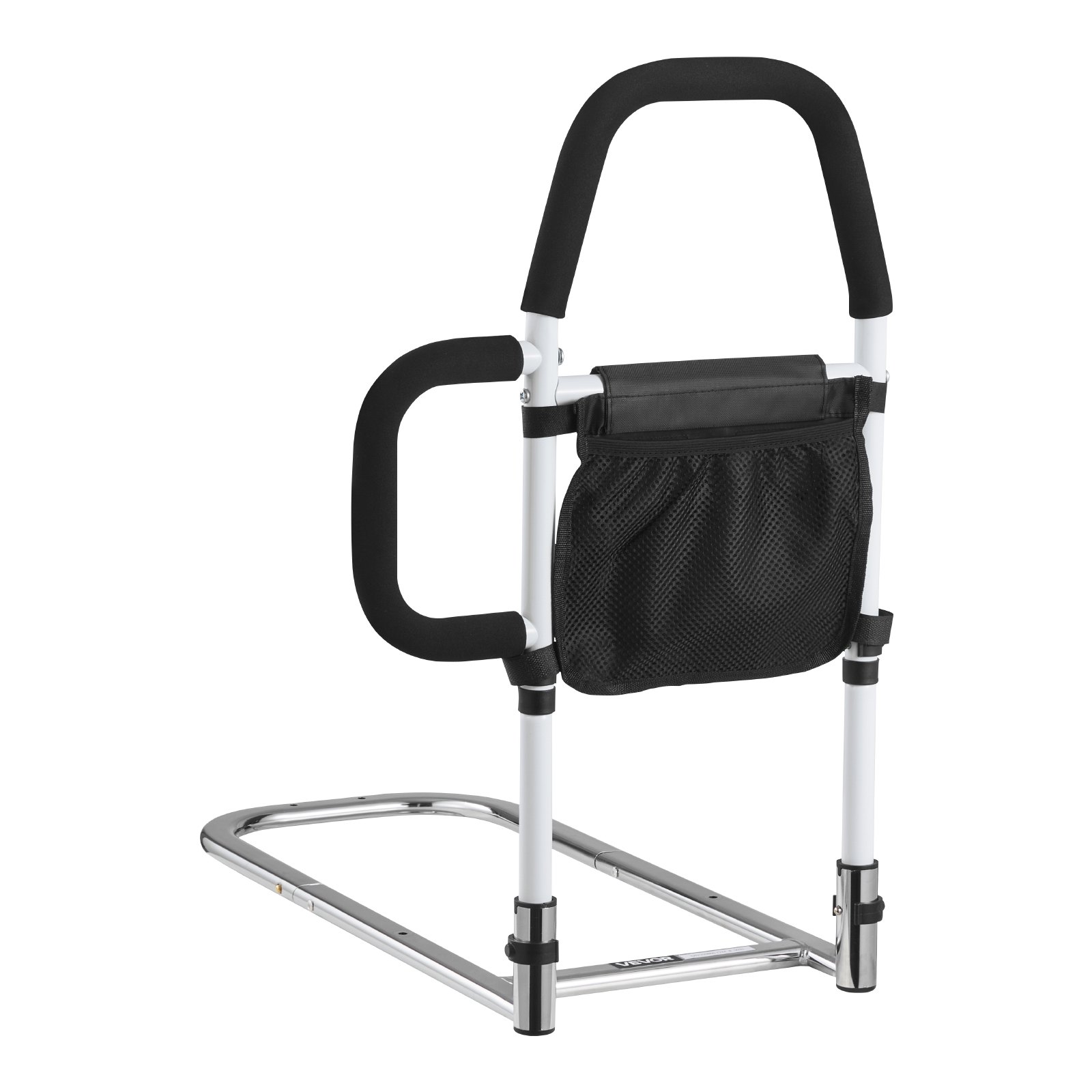 VEVOR Barandilla de Cama de 610 x 400 x 645 mm, con Asa Lateral y Pasamanos de PU, Tubo de Acero al Carbono para Personas Mayores, Compatible con Camas King, Queen, Matrimoniales e Individuales