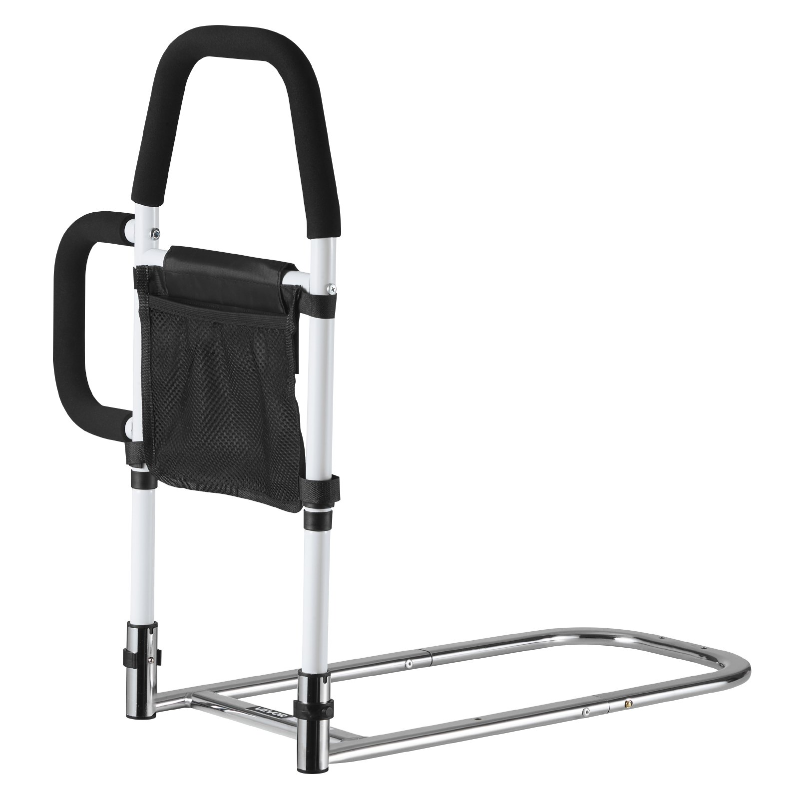 VEVOR Barandilla de Cama de 610 x 400 x 645 mm, con Asa Lateral y Pasamanos de PU, Tubo de Acero al Carbono para Personas Mayores, Compatible con Camas King, Queen, Matrimoniales e Individuales