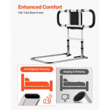 VEVOR Elevador de Cama, Barandilla Plegable y Extensible con Asas Laterales y Pasamanos de PU, con Tubo de Acero al Carbono, para Camas King, Queen, Matrimoniales e Individuales, Carga 136 kg