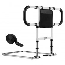 VEVOR Elevador de Cama, Barandilla Plegable y Extensible con Asas Laterales y Pasamanos de PU, con Tubo de Acero al Carbono, para Camas King, Queen, Matrimoniales e Individuales, Carga 136 kg