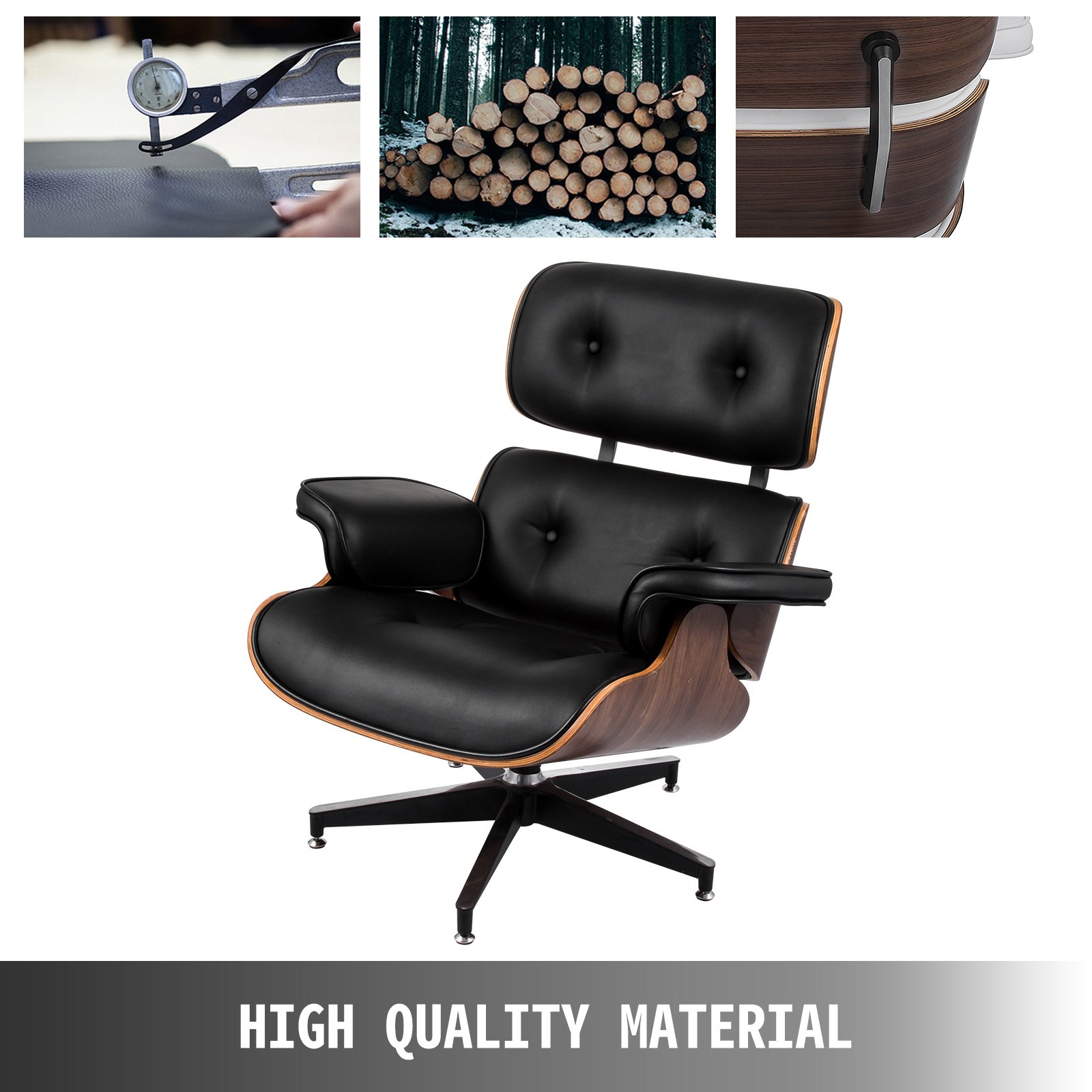 Sillón De Salón Clásico Y Otomana De Cuero Pu Moderno Cuero Auténtico