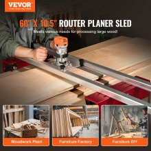 VEVOR Fresadora Ajustable Plantilla Trineo Losa de Madera Aplanamiento 1525 mm