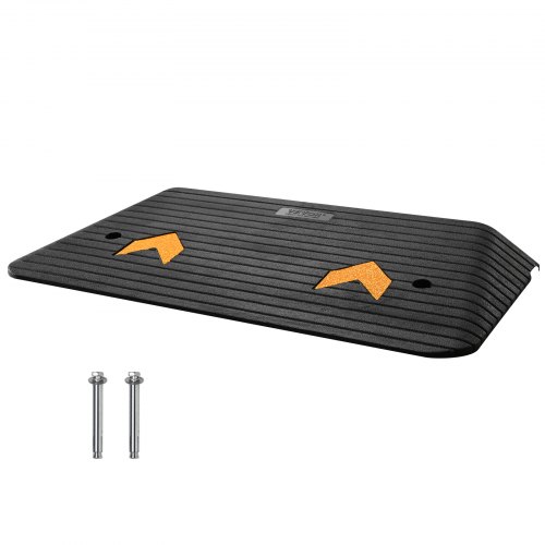 VEVOR Rampa de Goma para Silla de Ruedas Elevación de 7,6 cm Puente de Bordillo de 1 Canal Carga de 15 Toneladas Superficie Texturizada Antideslizante Rampa de Goma para Bordillos 90,2x45,7x7,6 cm