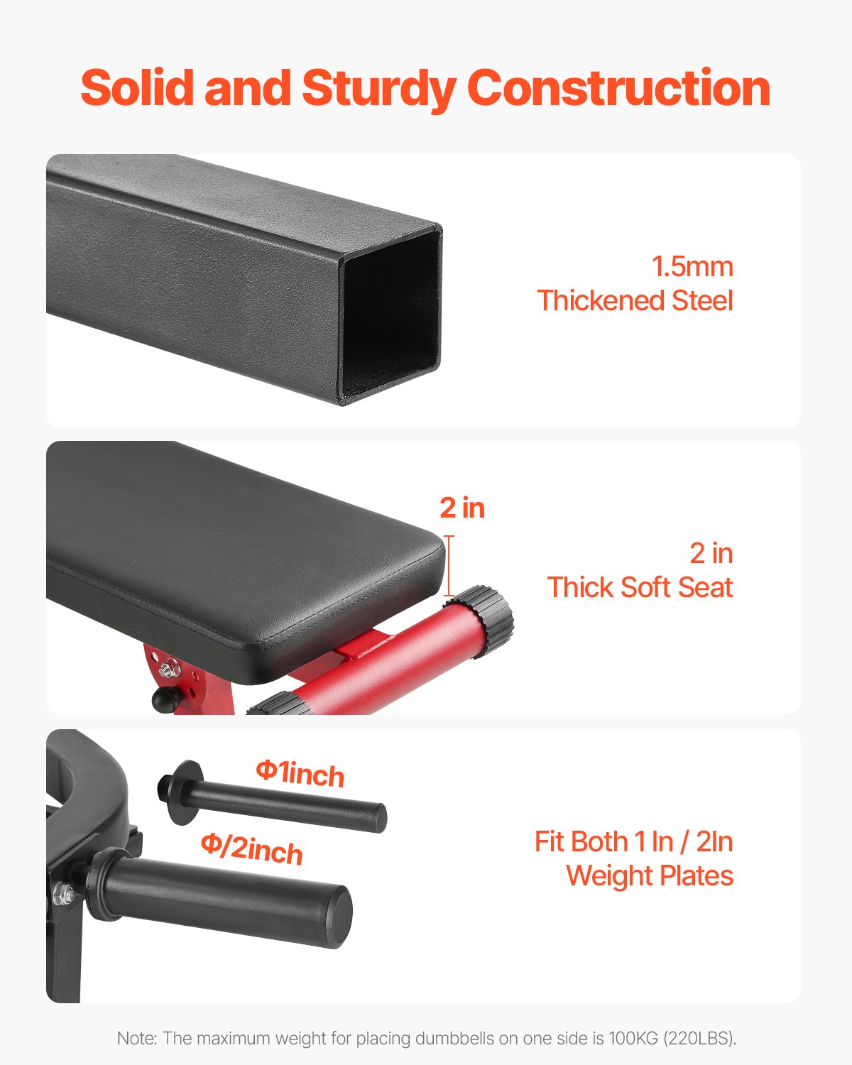 VEVOR Máquina de Prensa de Pecho 204 kg, Banco Inclinado Plano Ajustable con Brazos Convergentes Independientes, Equipo para la Parte Superior Pecho, Abdominales y Hombros, 1600 x 1550 x 760 mm