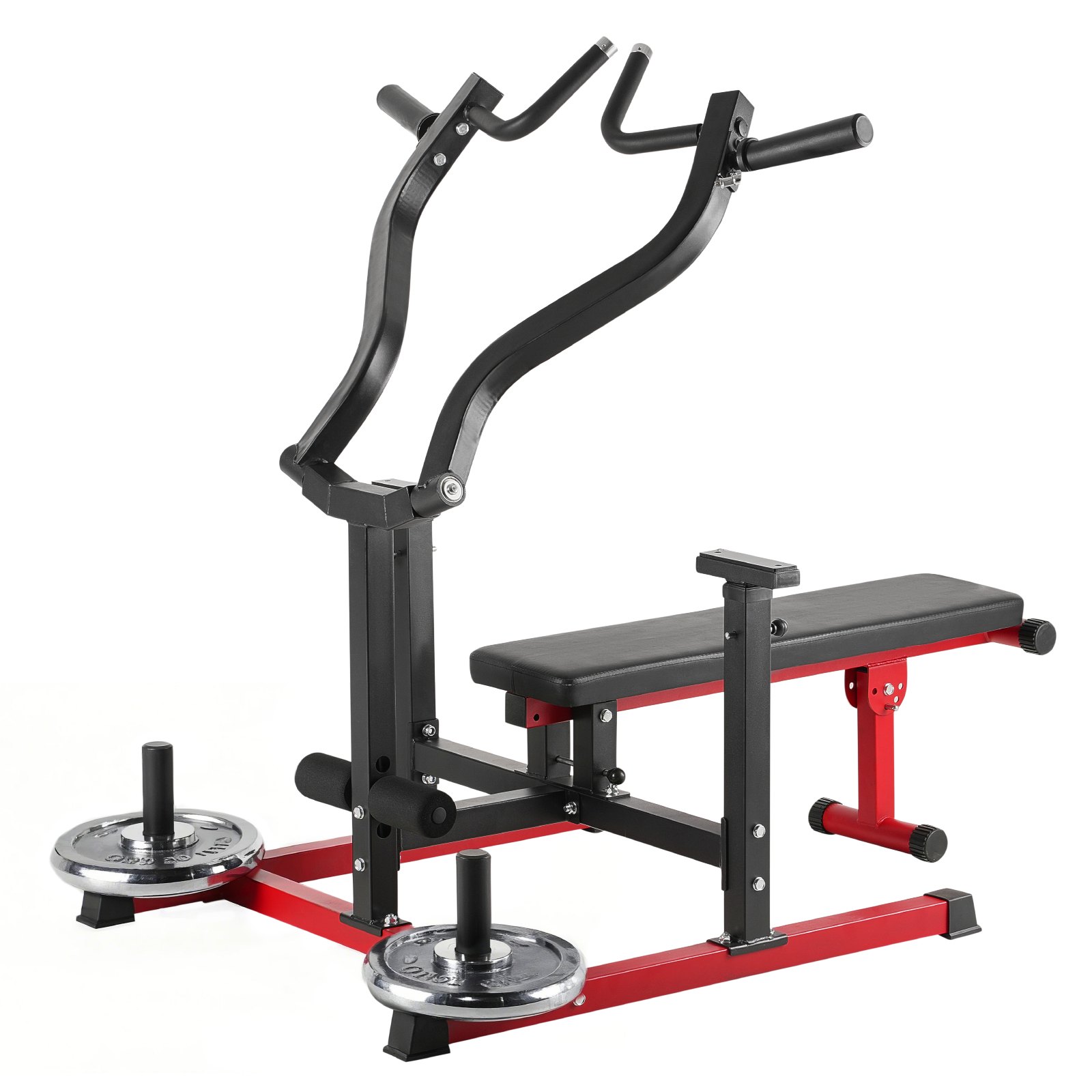 VEVOR Máquina de Prensa de Pecho 204 kg, Banco Inclinado Plano Ajustable con Brazos Convergentes Independientes, Equipo para la Parte Superior Pecho, Abdominales y Hombros, 1600 x 1550 x 760 mm