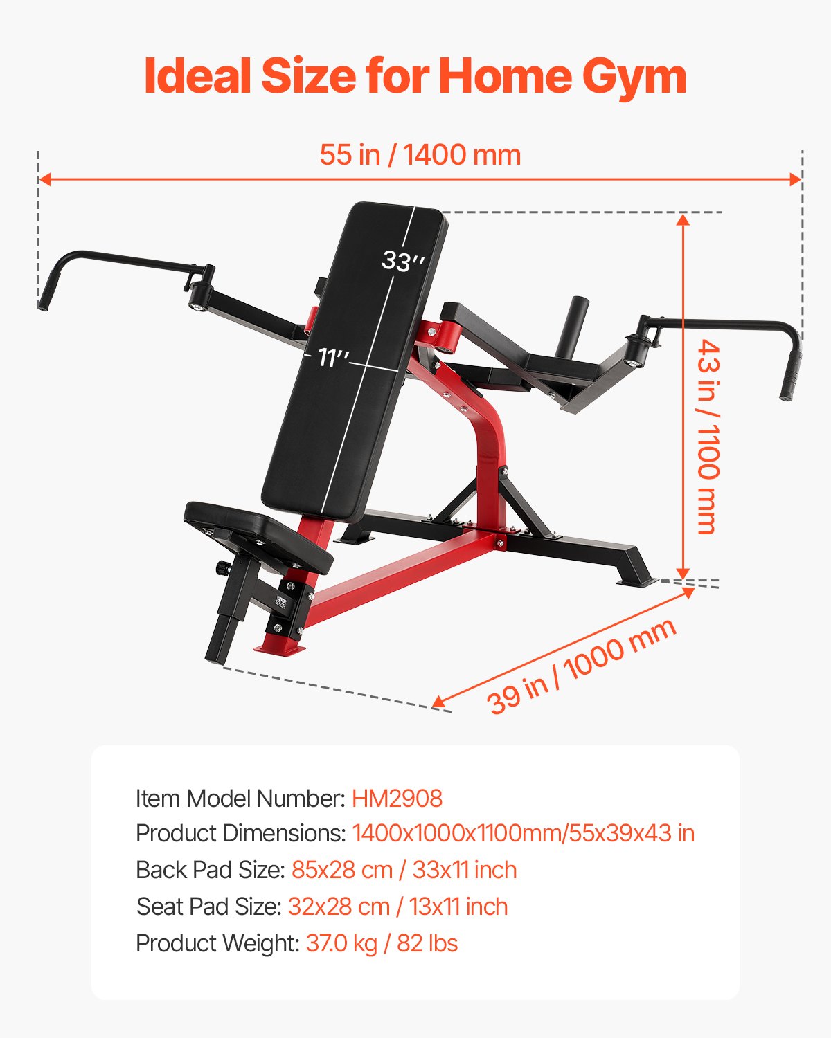 VEVOR Máquina de Apertura de Pecho Inclinada y Deltoides Posteriores, Carga 204 kg, Banco de Pecho Ajustable, para Entrenamiento de Fuerza de la Parte Superior del Cuerpo, 1400 x 1000 x 1100 mm