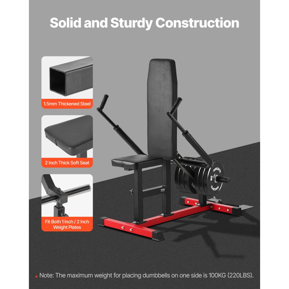 VEVOR Máquina de Fondos Sentado, con Barra de Cable, Asiento y Respaldo Ajustables, para Entrenamiento de Pecho y Fuerza para la Parte Superior Cuerpo, Soporta hasta 204 kg, 1400 x 680 x 1300 mm