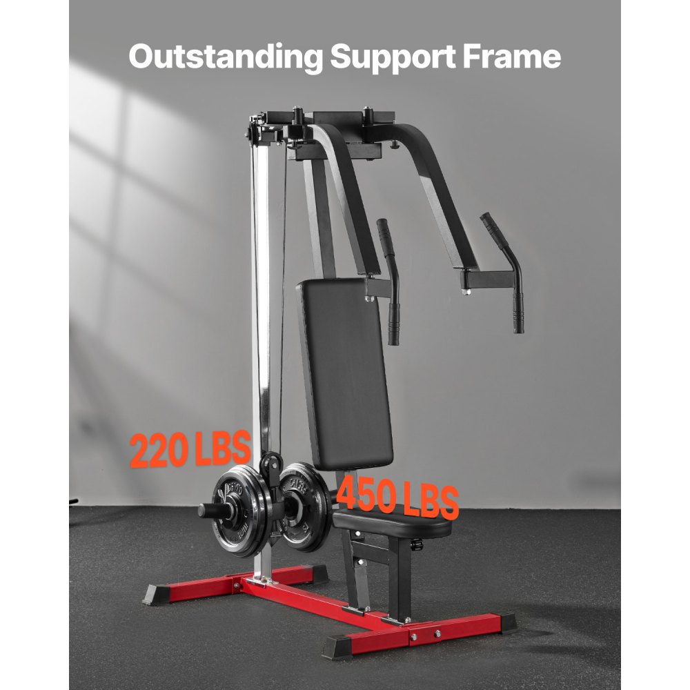 VEVOR Máquina Especializada de Apertura de Pecho, Gimnasio en Casa, para Entrenamientos de Pecho, Espalda, Pectorales, Deltoides Posteriores y Hombros, Soporta hasta 204 kg, 1100 x 1650 x 1640 mm