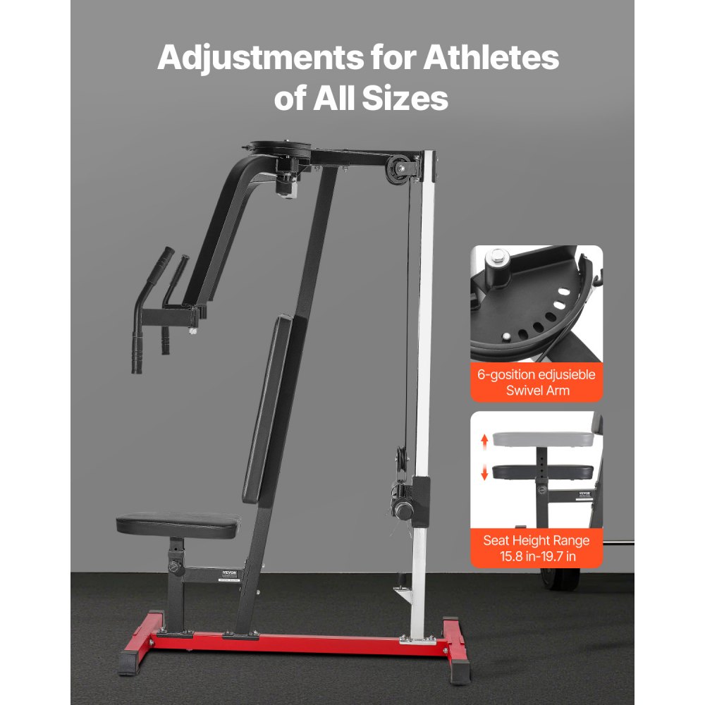 VEVOR Máquina Especializada de Apertura de Pecho, Gimnasio en Casa, para Entrenamientos de Pecho, Espalda, Pectorales, Deltoides Posteriores y Hombros, Soporta hasta 204 kg, 1100 x 1650 x 1640 mm