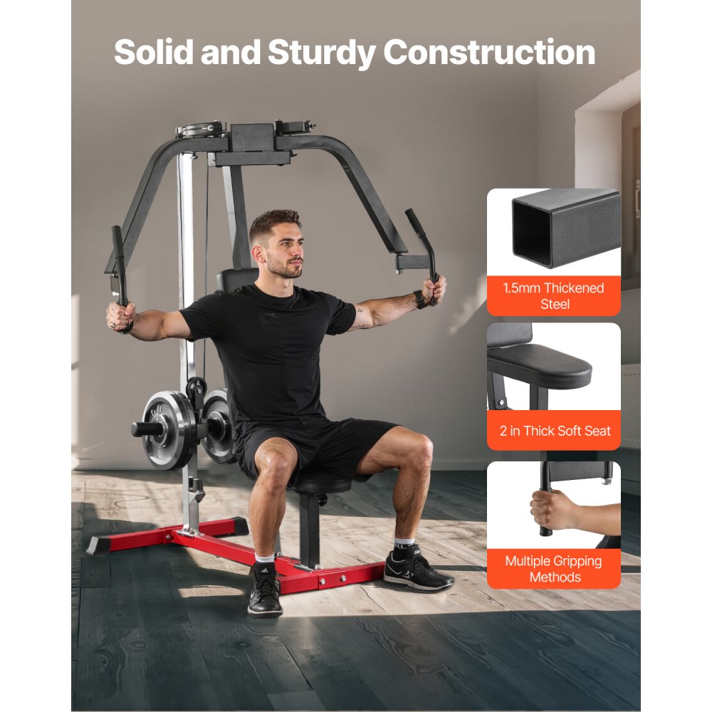 VEVOR Máquina Especializada de Apertura de Pecho, Gimnasio en Casa, para Entrenamientos de Pecho, Espalda, Pectorales, Deltoides Posteriores y Hombros, Soporta hasta 204 kg, 1100 x 1650 x 1640 mm