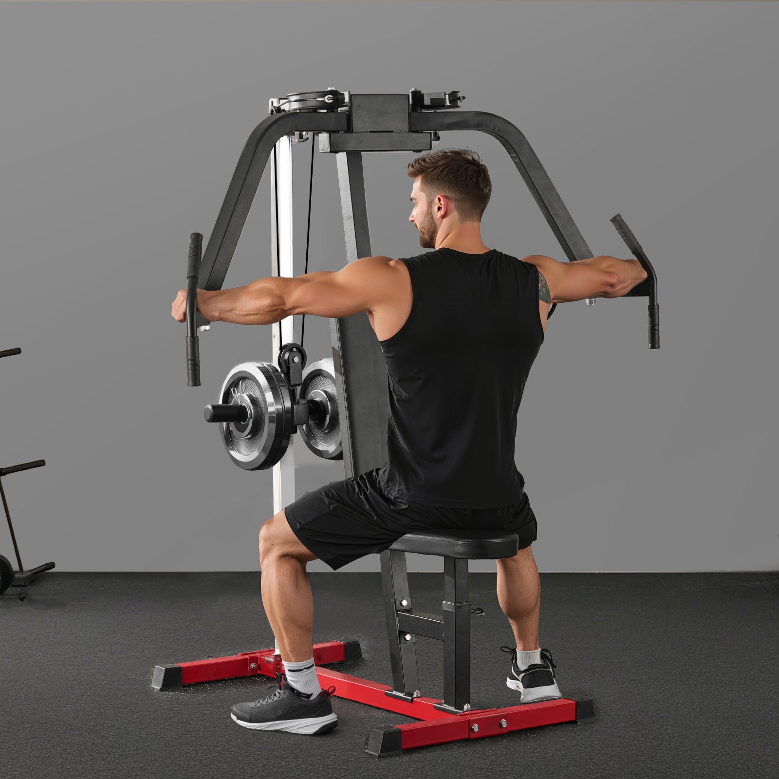 VEVOR Máquina Especializada de Apertura de Pecho, Gimnasio en Casa, para Entrenamientos de Pecho, Espalda, Pectorales, Deltoides Posteriores y Hombros, Soporta hasta 204 kg, 1100 x 1650 x 1640 mm