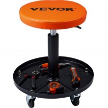 VEVOR Mecánica ajustable Rolling Creeper Asiento Taburete Bandeja de herramientas para tienda Garaje