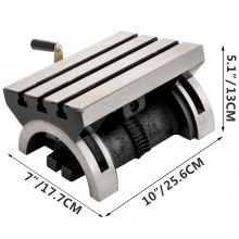 VEVOR Ángulo Ajustable la Mesa para Fresadora y Máquina de Perforación Mesa de Fresado Basculante de 10x7 Pulgadas (250x180x133mm)
