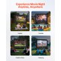 VEVOR Pantalla de Cine Inflable 259 x 146 cm 16:9 Lavable 600D con Bolsa de Almacenamiento Portátil Fácil de Instalar Visión de 160° Pantalla de Proyección para Exteriores, Cine en casa, Fiestas