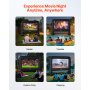 VEVOR Pantalla de Cine Inflable 288 x 155 cm 16:9 Lavable 600D con Bolsa de Almacenamiento Portátil Fácil de Instalar Visión de 160° Pantalla de Proyección para Exteriores, Cine en casa, Fiestas
