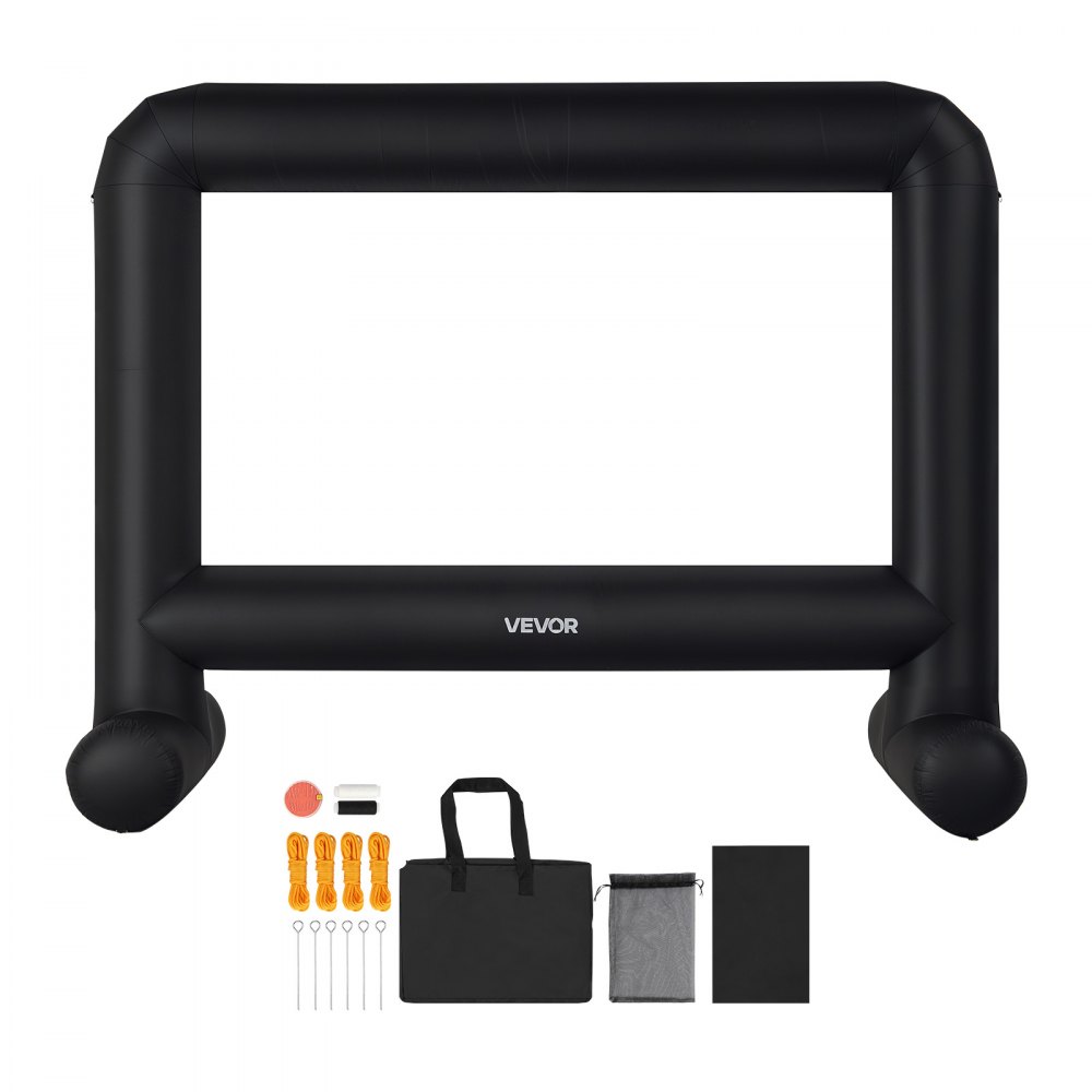 VEVOR Pantalla de Cine Inflable 263 x 147 cm 16:9 Lavable 600D con Bolsa de Almacenamiento Portátil Fácil de Instalar Visión de 160° Pantalla de Proyección para Exteriores, Cine en casa, Fiestas