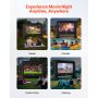VEVOR Pantalla de Cine Inflable 263 x 147 cm 16:9 Lavable 600D con Bolsa de Almacenamiento Portátil Fácil de Instalar Visión de 160° Pantalla de Proyección para Exteriores, Cine en casa, Fiestas