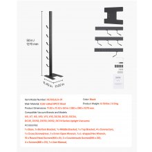 VEVOR Soporte de Aspiradora 1270 mm Compatible con Dyson V6 V7 V8 V10 V11 V15 Soporte Estable para Aspiradora con 6 Ganchos para Aspiradoras Verticales Dyson DC30 DC31 DC34 DC35 DC58 DC59 DC62 D74