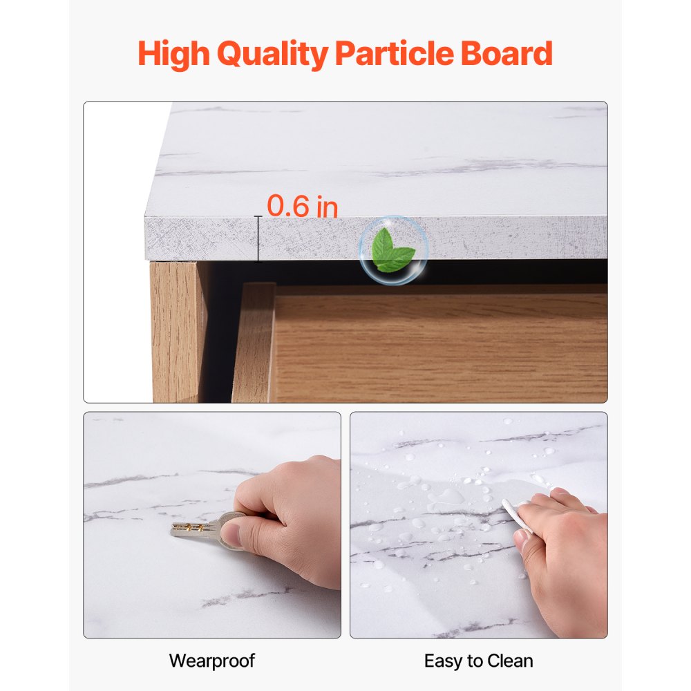 VEVOR Chest of Drawers with 5 Grooved Drawers, Wooden Chest of Drawers with Anti-Slip and Anti-Tilt Protection, Modern Minimalist Retro Drawer Organizer for Living Room, Bedroom, Hallway (Light Wood)