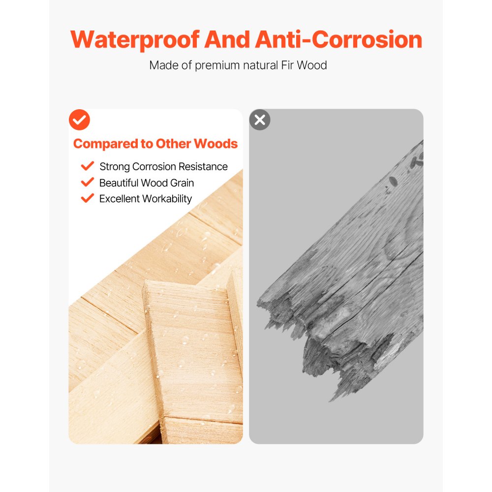 VEVOR Cobertizo de Almacenamiento para Exteriores 71 x 45,5 x 160 cm Cobertizo de Madera para Almacenamiento con Estantes Cerradura Gabinete de Almacenamiento Impermeable para Patio, Jardín, Césped