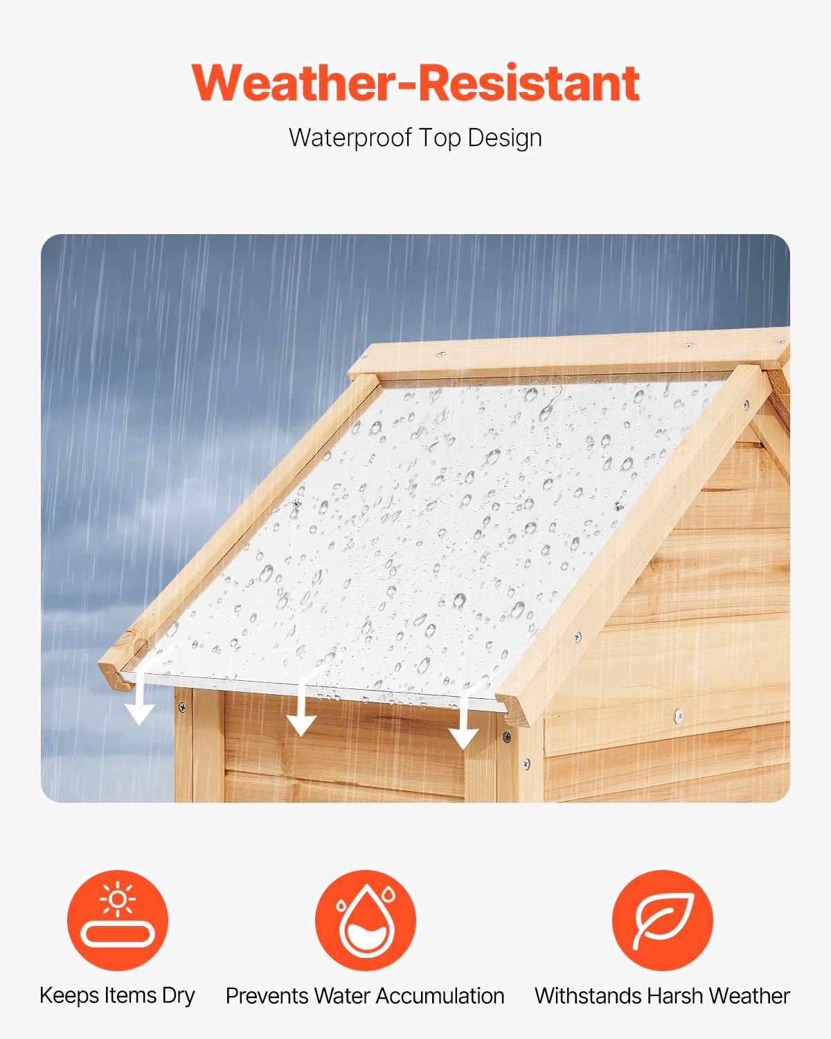 VEVOR Cobertizo de Almacenamiento para Exteriores 71 x 45,5 x 160 cm Cobertizo de Madera para Almacenamiento con Estantes Cerradura Gabinete de Almacenamiento Impermeable para Patio, Jardín, Césped