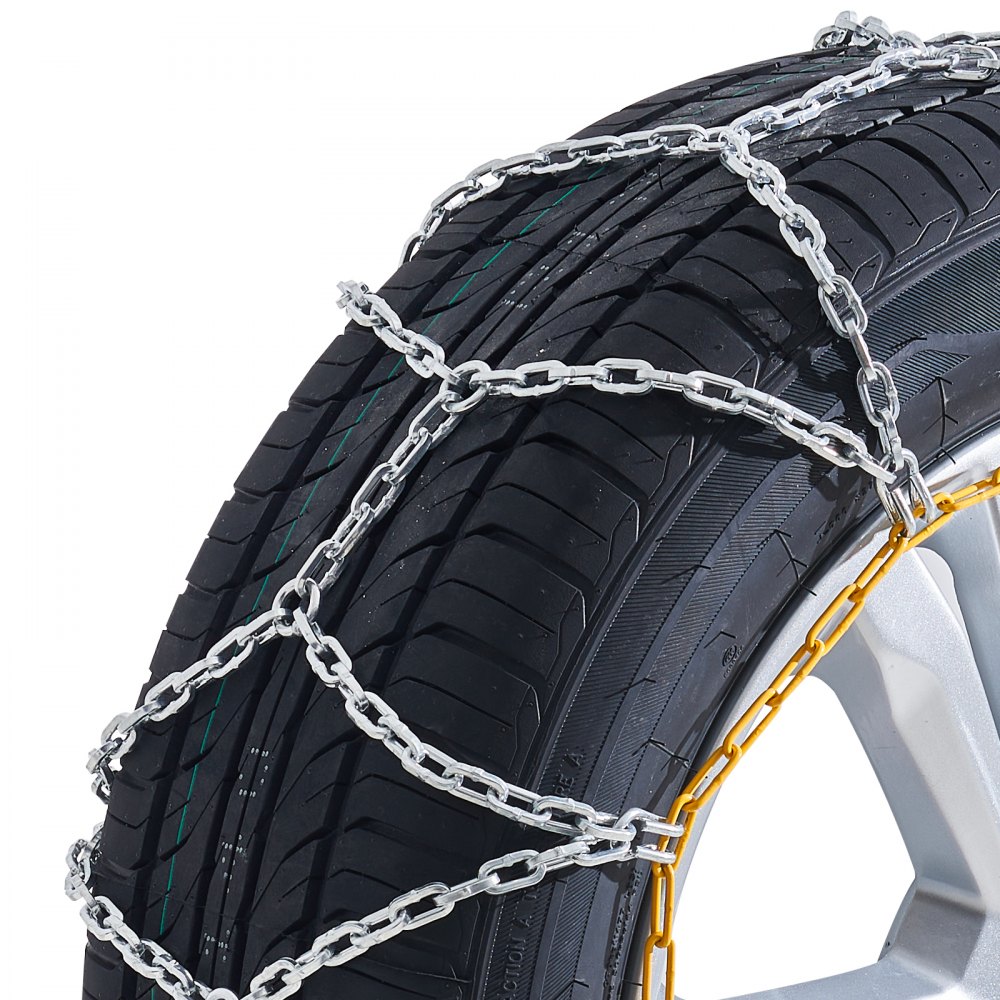 VEVOR 2 cadenas de nieve, cadenas de tracción de emergencia de acero de aleación de manganeso, cadenas de cable para neumáticos para automóviles, camionetas, SUV y camiones, color plateado