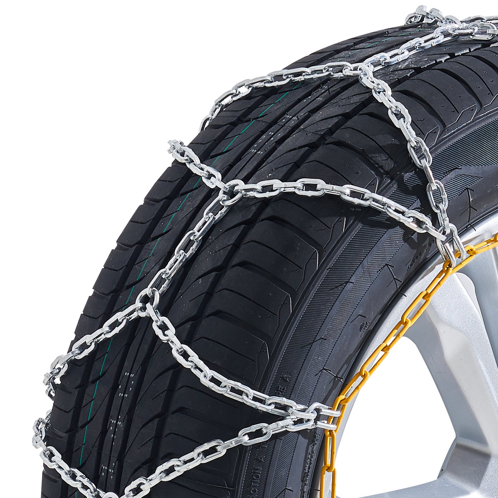 VEVOR 2 cadenas de nieve, cadenas de tracción de emergencia de acero de aleación de manganeso, cadenas de cable para neumáticos para automóviles, camionetas, SUV y camiones, color plateado