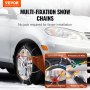 VEVOR 2 Cadenas de Nieve para Neumáticos de Tracción Plata 1603 x 415 x 9,6 mm