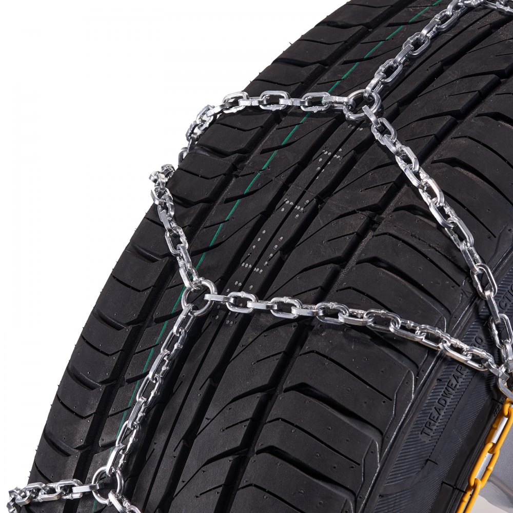 VEVOR Cadenas de Nieve Tracción para Neumáticos Plata 1565 x 330 x 9,6 mm 2 uds