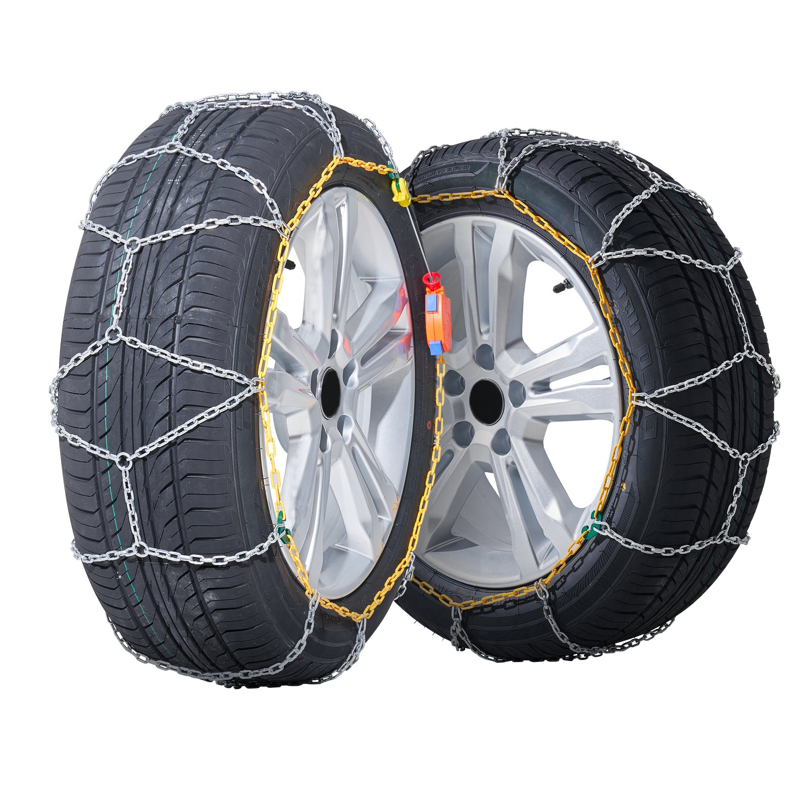 VEVOR Cadenas de Nieve Tracción para Neumáticos Plata 1565 x 330 x 9,6 mm 2 uds