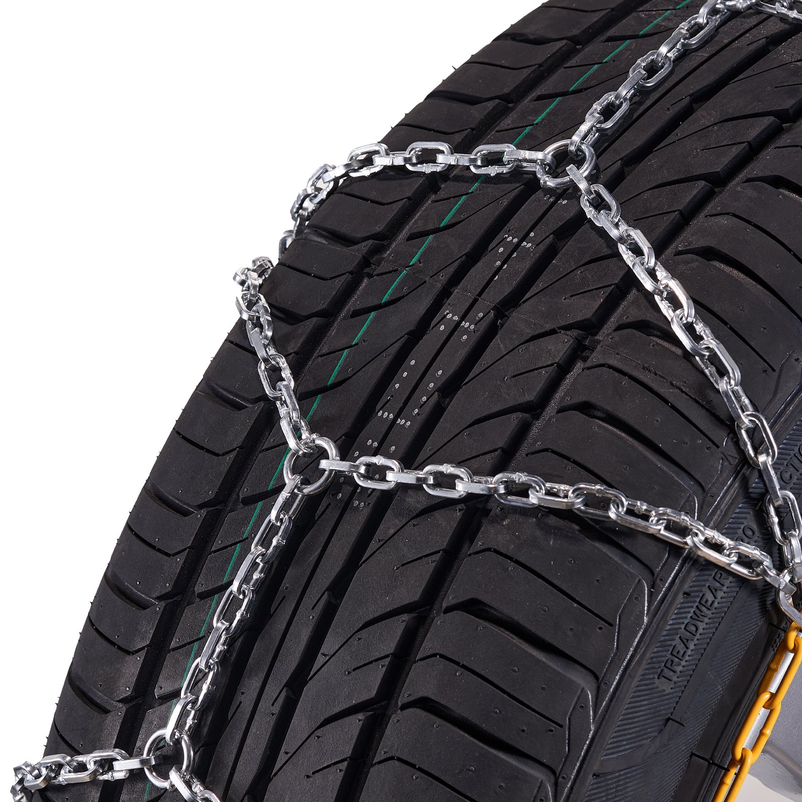VEVOR Cadenas de Nieve Tracción para Neumáticos Plata 1565 x 330 x 9,6 mm 2 uds